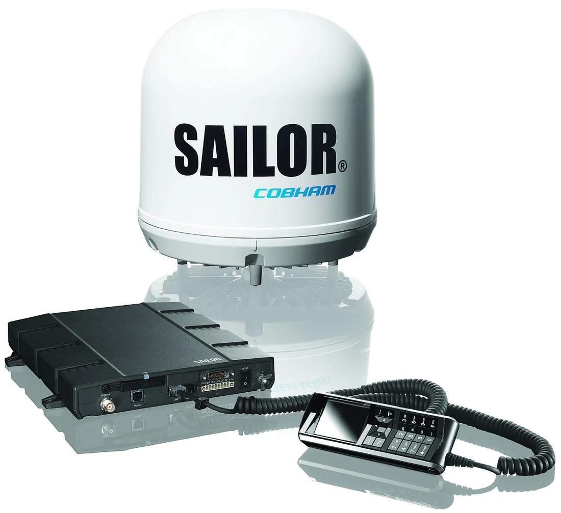 Cobham SAILOR 150 FleetBroadband 系统组成:甲板单元、舱内单元与 IP 话机