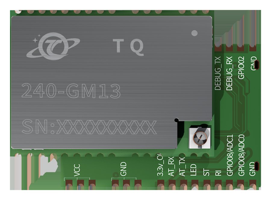 240-GM13 天启卫星通信模组实物:240MHz 频段、LCC 封装 35mm×25mm×3.5mm