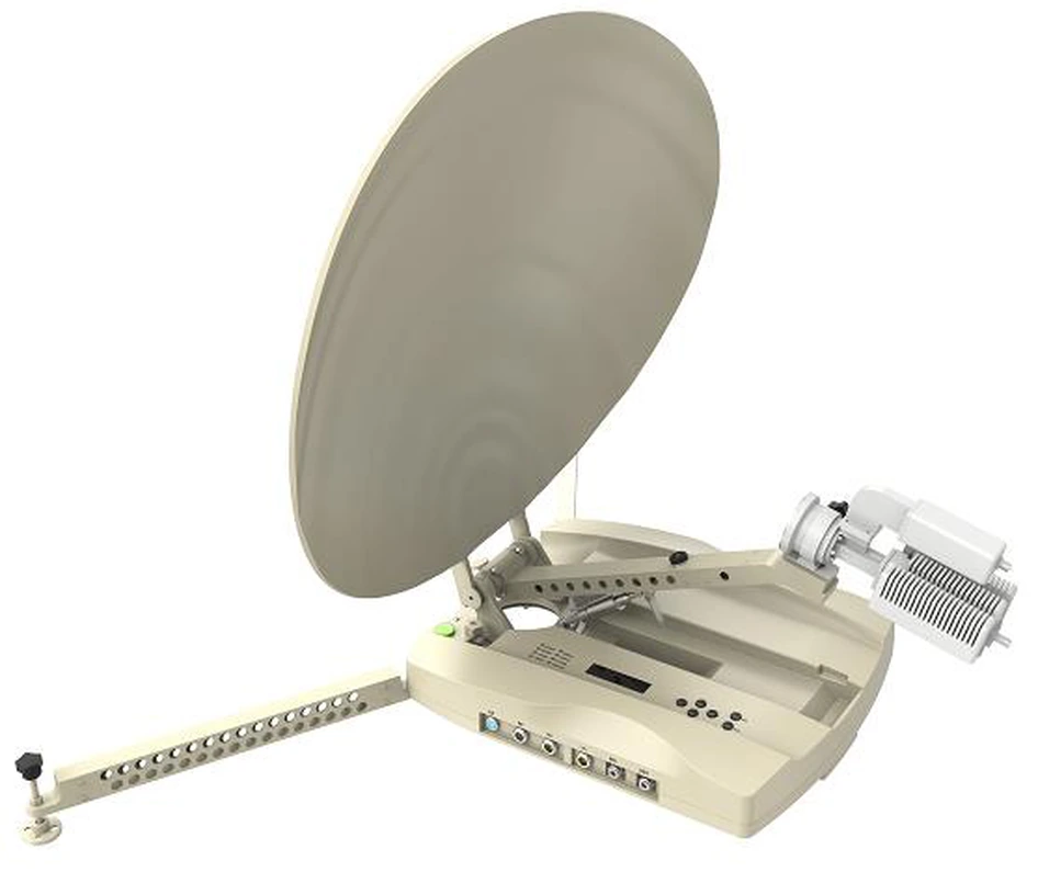 HS500A 轻型卫星通信便携站:0.75 米碳纤维拼瓣偏馈天线与一体化通信主机